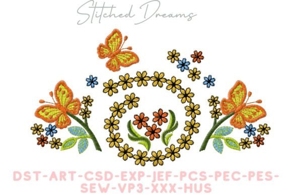 Flowers and Graceful Embroidery Design