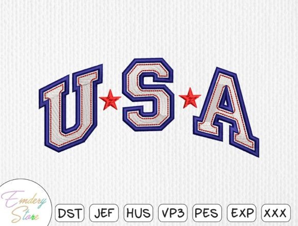 USA Stars Embroidery Design